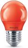Philips 2096748589 LED lamp E27 3, 1W kogel mat rood online kopen