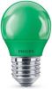 Philips 2096748640 LED lamp E27 3, 1W kogel mat groen online kopen