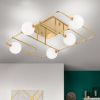Orion LED plafondlamp Pipes in goud met glasbollen online kopen