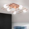 Orion LED plafondlamp Pipes in koper met glasbollen online kopen