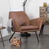 Wants and Needs fauteuil draw leder grijs leder 78 x 80 x 76 online kopen