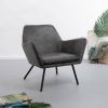 Wants and Needs fauteuil draw leder grijs leder 78 x 80 x 76 online kopen