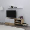 Homemania Tv meubelset Derin 159, 5x31, 5x40 Cm Wit En Eikenkleurig online kopen