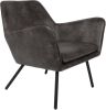 Wants and Needs fauteuil draw leder grijs leder 78 x 80 x 76 online kopen