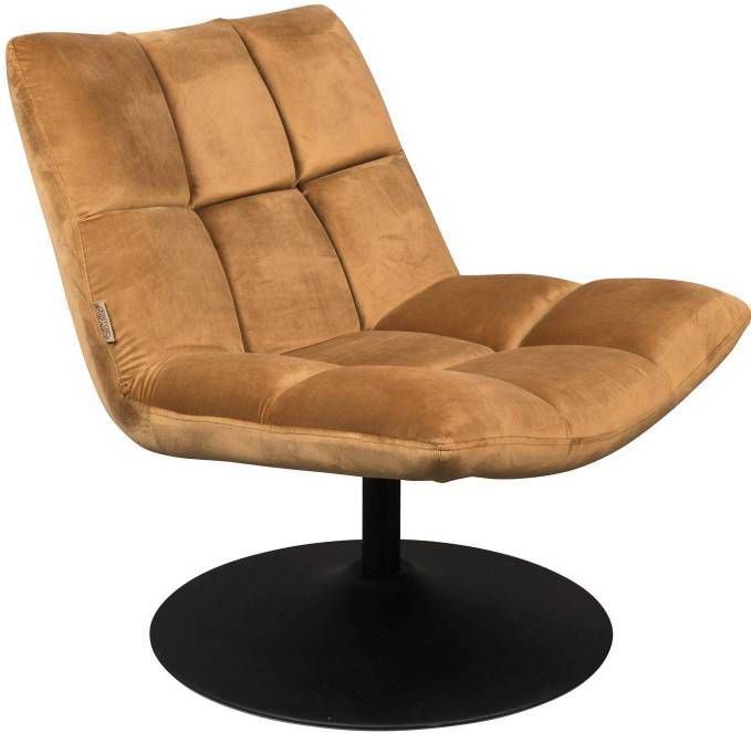 Dutchbone Bar Loungestoel Velvet 81 x 78 cm Goudbruin - Tvs.nl